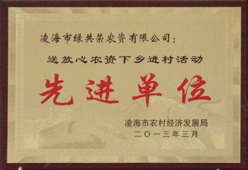 送放心農資下鄉(xiāng)進村活動先進單位